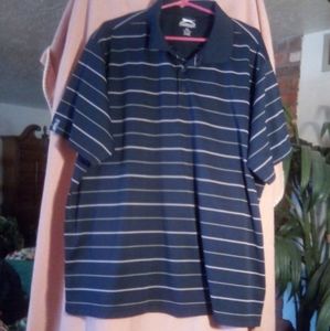 Slazenger Navy & White Striped Polo Golf Shirt Size XXL
